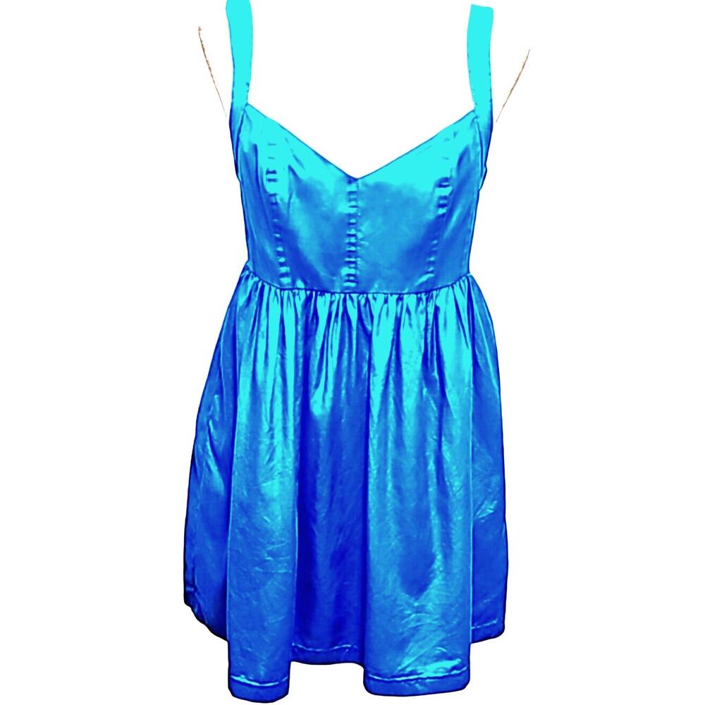 Ali Ra Womens Teal Sweetheart Neck Dress 1" straps Silk Lined Back Zipper